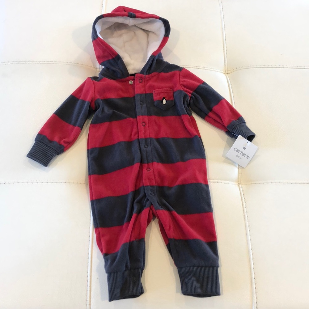 Carters Fleece Hooded Fleece Jumpsuit